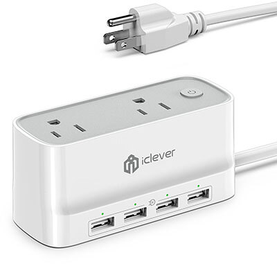 iClever Portable Power Strip Surge Protector, 4320 Joules
