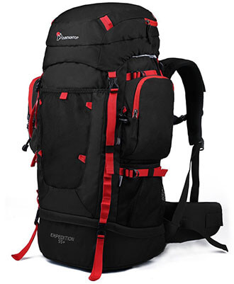 Mountaintop 55L/70L+10L Hiking Backpacking Trekking Bag - Rain Cover