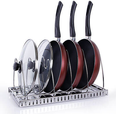 Lifewit Adjustable Cookware Organizer, Stainless Steel