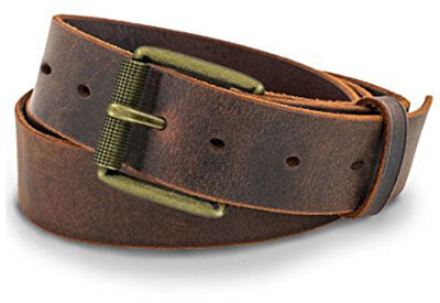 Hanks Jean Men's Leather Belt, 100-year Warranty