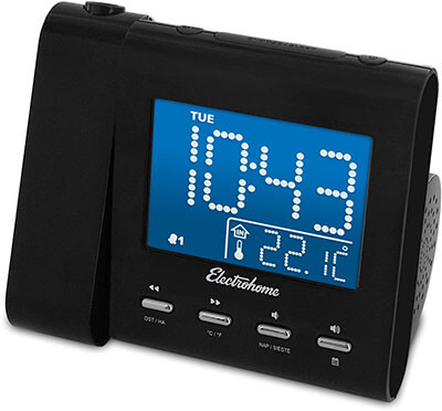 Electrohome EAAC601 Projection Alarm Clock, FM Radio