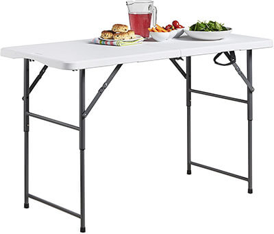 VonHaus 4-feet Folding Table, Adjustable Height