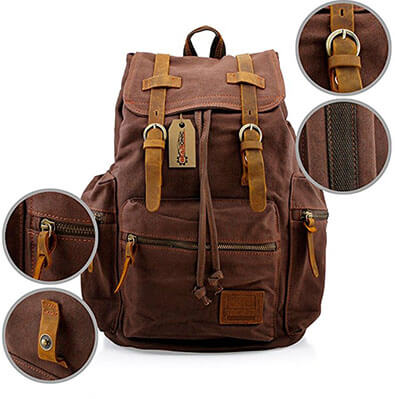 GEARONIC TM Outdoor Men's Vintage Canvas Backpack