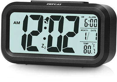 ZHPUAT 4.6-Inches Smart Backlight Alarm Clock