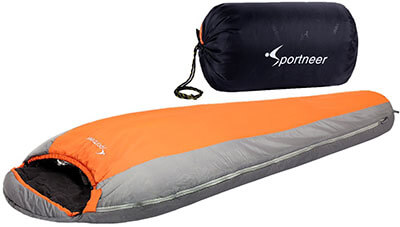 Sportneer Ultralight Mummy, 3 Season Sleeping Bag, +20F