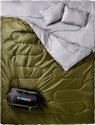 Sleepingo Double Sleeping Bag, Queen Size XL!, Waterproof