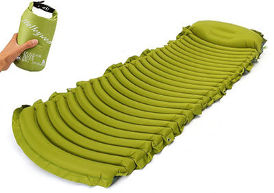 Holleyweb X-wide Inflatable Camping Pad Inbuilt Pillow