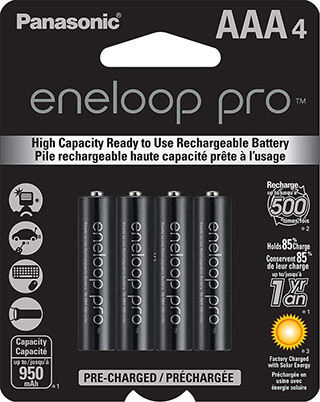 Panasonic Eneloop Pro BK Pre-Charged Rechargeable Batteries