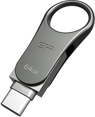 Silicon Power C80 Dual Flash Drive, 64GB