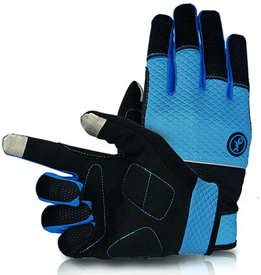 Kupeers Blue and Black Unisex Full Cycling Gloves