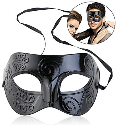 WINOMO Black Mask Venetian Mask Men