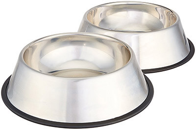 AmazonBasics Dog Bowl, Stainless Steel