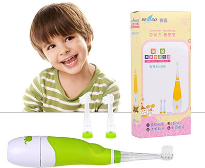 Ckeyin Baby Electric Toothbrush, 3 Replicable Heads