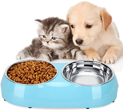 Luase Pet Bowl Food Water Stainless Steel Dish