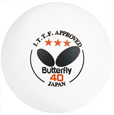 Butterfly B3W640C 40mm Table Tennis Balls, 3-Star ITTF Approved
