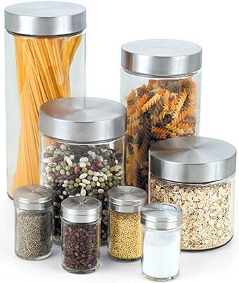 Cook N Home Canister and Spice Glass Jar Set