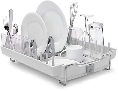 OXO Good Grips Foldaway & Convertible Dish Rack, Stainless Steel