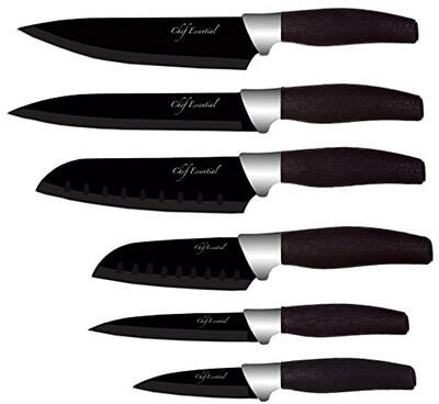 Chef Essential Knife Set With Matching Sheaths, 6 Pieces