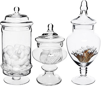 MyGift 3 Piece Deluxe Apothecary Jar Sets