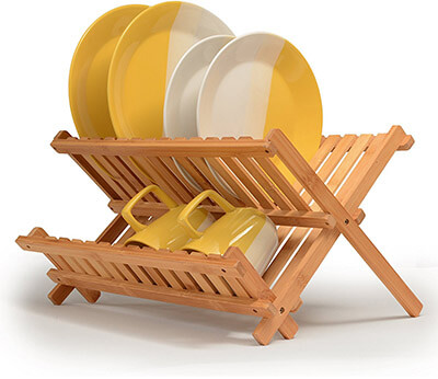 Bambüsi 100% All Natural Premium Bamboo Dish Drying Rack