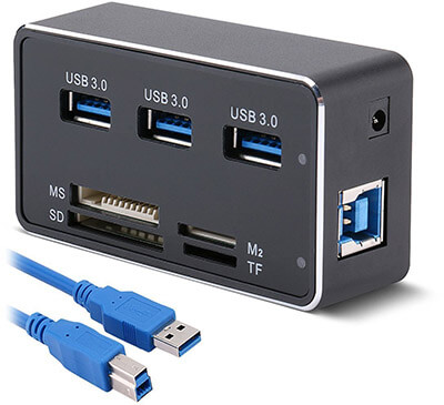 Geekdigg USB 3.0 Hub Micro SD Card Reader