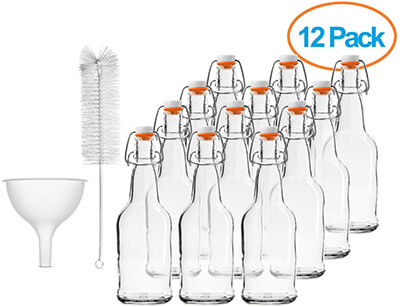 Chefs Star EASY CAP Beer Bottles with cleaning brush and Funnel