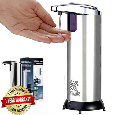 PerPik Stainless Steel Hands-Free Automatic Touchless Soap Dispenser