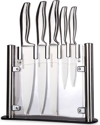 MEGALOWMART Professional Stainless Steel Kitchen Knife Set with Acrylic Stand