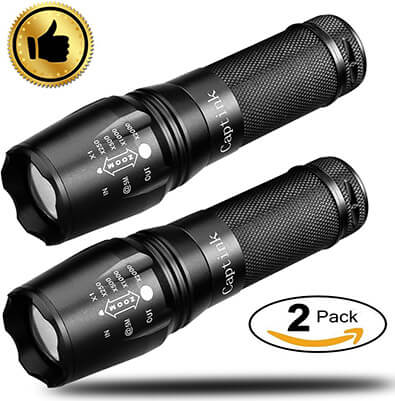 Captink T8 800 Lumen Tactical Flashlight, LED Flashlights 5 Modes