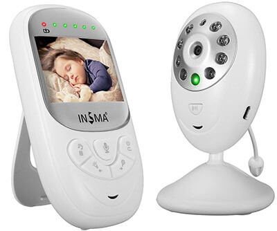 INSMA Baby Monitor 2.4 inch LCD HD Screen Live Camera with Infrared Night Vision