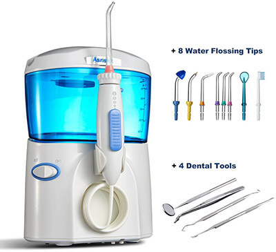 Asrisuk Water Flosser, 8 Multifunctional Tips and 4 Dental Hygiene Tools