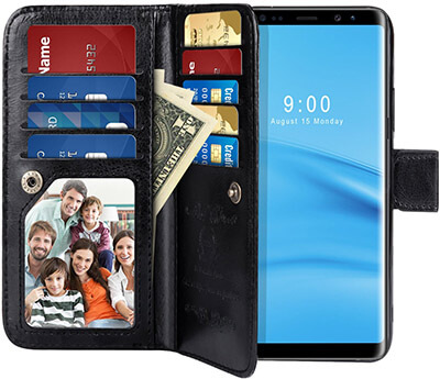 PASONOMI Note 8 Wallet Case PU Leather Wallet with Detachable SlimCase