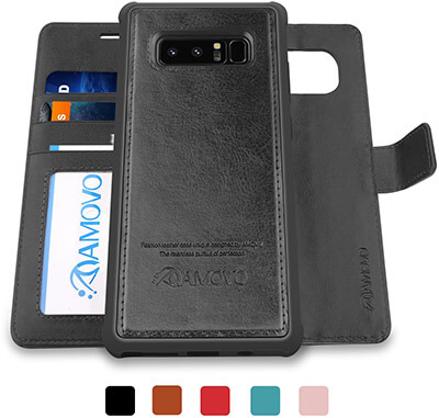 AMOVO Galaxy 2 in 1 Note 8 Wallet Case, Samsung Galaxy Note