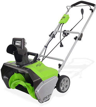 GreenWorks 2600502 20 Inches Corded Snow Thrower, 13 Amp