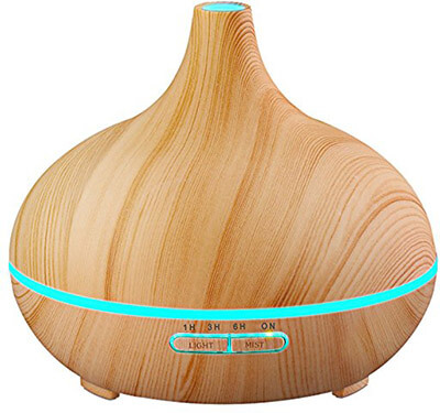 VicTsing 300ml Cool Mist Humidifier Ultrasonic Essential Oil Diffuser, Wood Grain