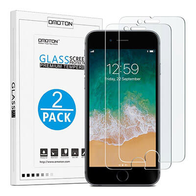 OMOTON iPhone 8 Plus 9H Hardness HD Tempered Glass Screen Protector