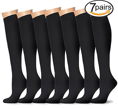 BLUETREE 7 Pairs Women and Men compression socks