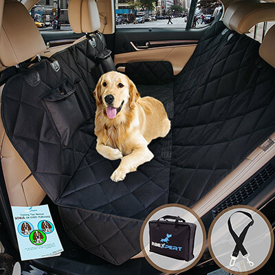 2BExpert Pet Car Hammock, Reinforced Quilted Panels Dog Seat Cover