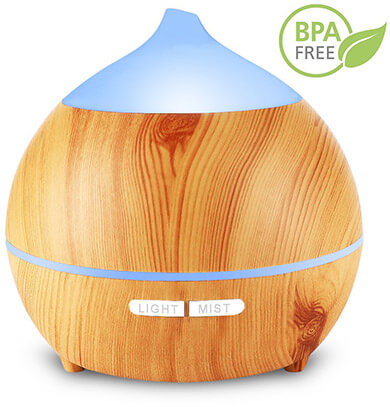 Mulcolor Holan 250ml Wood Grain Aromatherapy Diffuser Ultrasonic Aroma Diffuser Cool Mist Humidifier