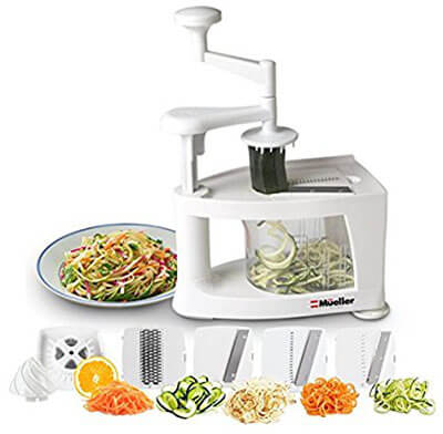 Mueller Multi-Blade Spiralizer, 8-in-1 Spiral Slicer, Vegetable Pasta Maker