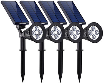 VicTsing Third Generation 2-in-1 Waterproof Adjustable 4 LED Wall / Landscape Solar Lights