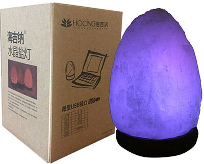Hocina USB Powered Natural Himalayan Rock Salt Mini Lamp, Multiple Color Change