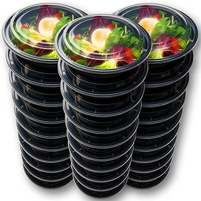 Prep Naturals Round Meal Prep Containers with leakproof Lids (30 Pack)