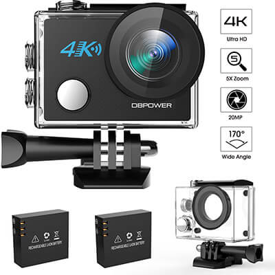 DBPOWER N5 4K Action Camera, HD Action Cam 20MP Sony Sensor Sports Camera