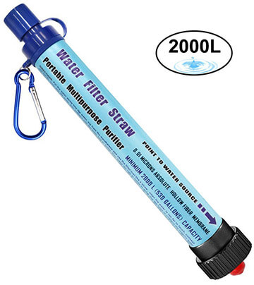 HuanLang Personal Water Filter Mini Portable Water Purifier Straw