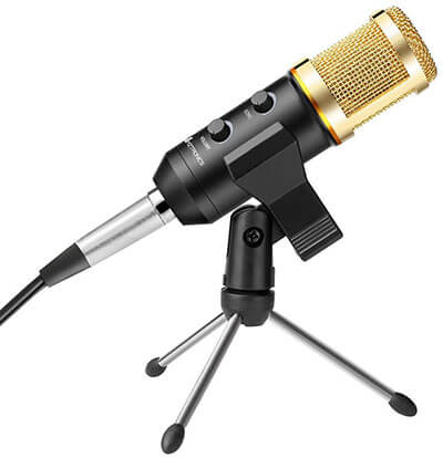 AMZtronics Home Studio Dynamic Cardioid Vocal USB Microphone with Tripod Stand