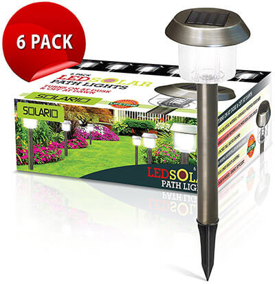 Solario Stainless Steel Garden Solar Powered Stake Lights