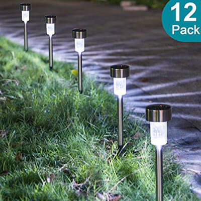 Sunnest Solar Garden Lights Outdoor, Stainless Steel Landscape Lamps