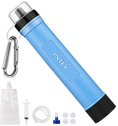 INTEY Mini Water Purifier, Portable Water Filter Straw