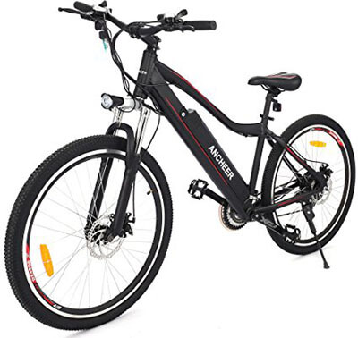 Ancheer Electric Mountain Bike with Rechargeable Li-ion Battery